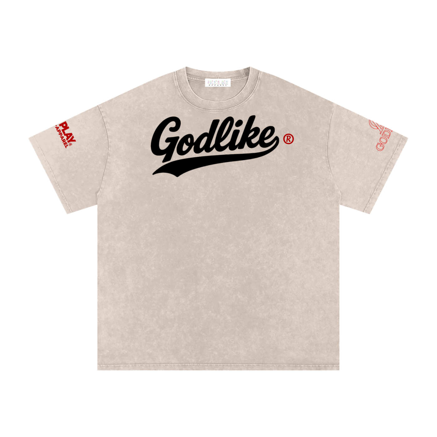 GLK New Script Logo – Shadow Authority Snow Washed Oversized Cotton T-Shirt