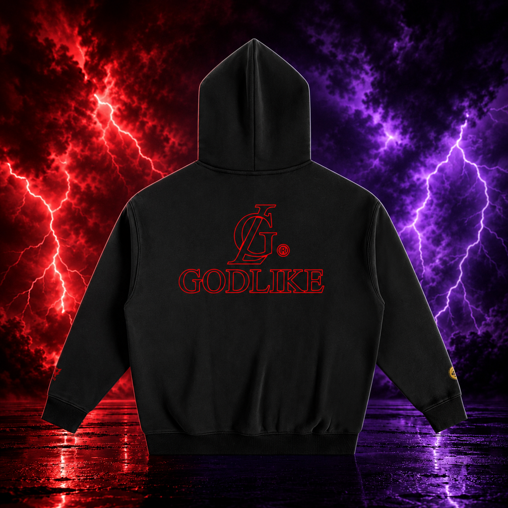 GLK New Script Logo – Shadow Authority Oversize Fleeced Hoodie