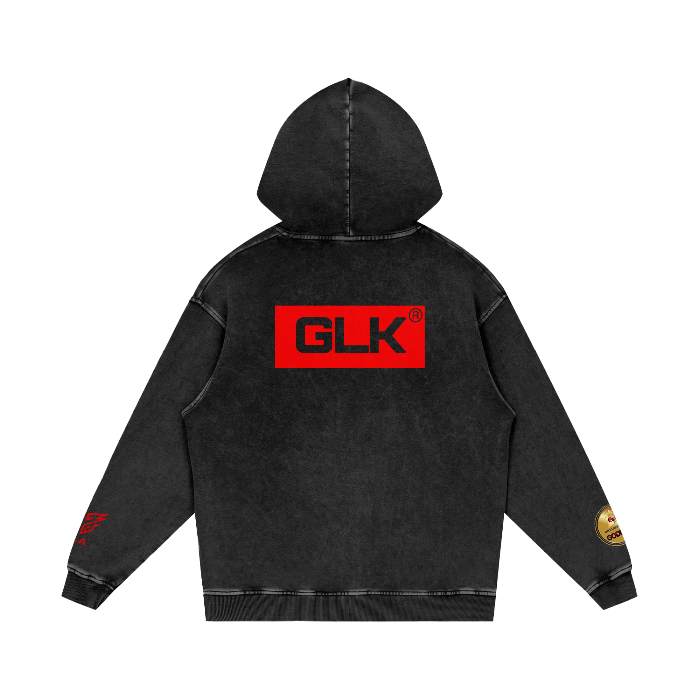 GLK NEW LOGO Snow Washed Loose Cotton Hoodie