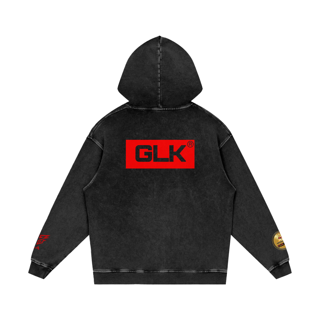 GLK NEW LOGO Snow Washed Loose Cotton Hoodie