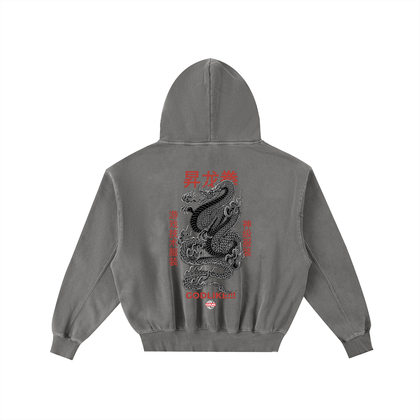 GLA GRAPHIC Frayed Enzyme Washed Fleece Hoodie
