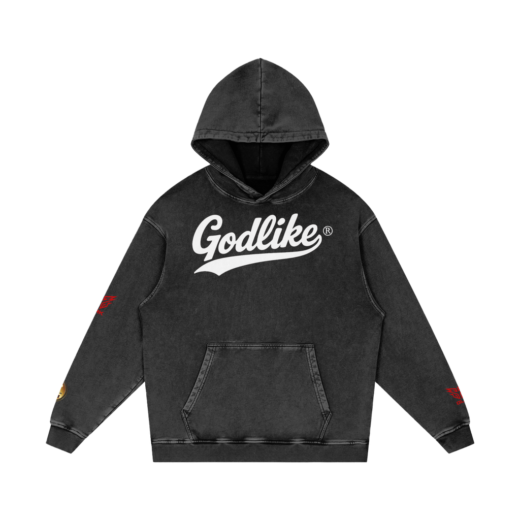 GLK NEW LOGO Snow Washed Loose Cotton Hoodie