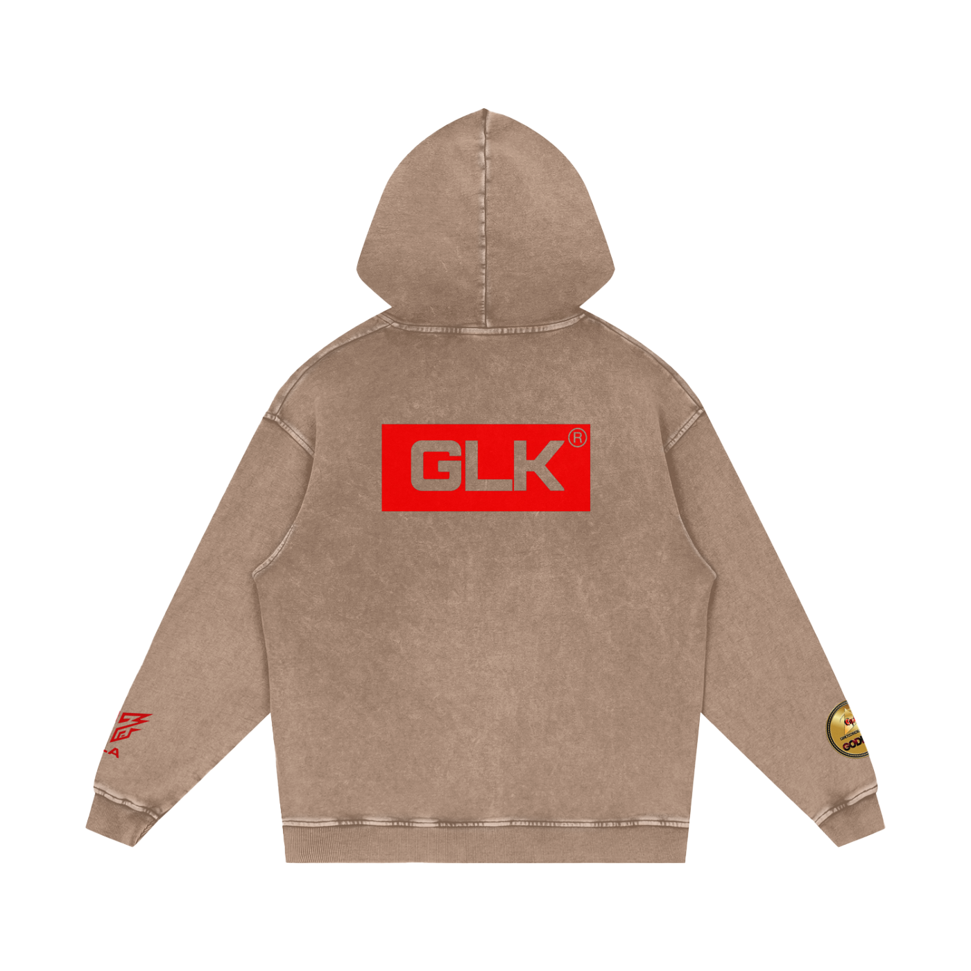 GLK NEW LOGO Snow Washed Loose Cotton Hoodie