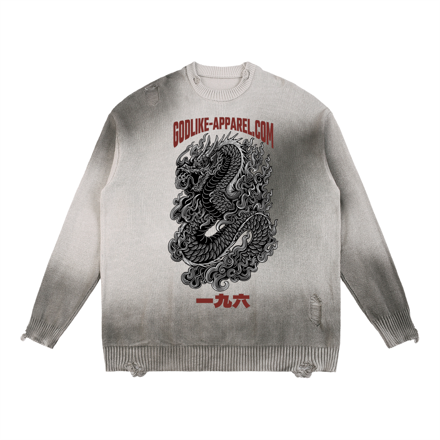 Sun Fade Distressed Ripped Crewneck sweater