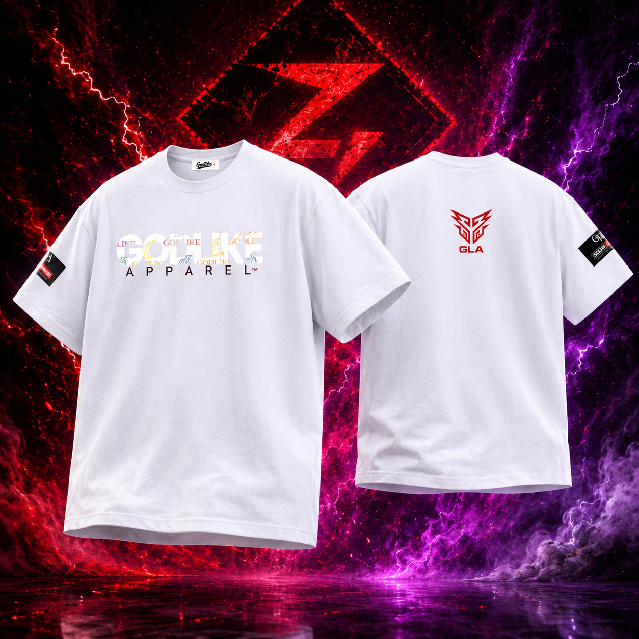 GODLIKE-APPAREL Signature White Oversized Tee – Esports Fashion Edition
