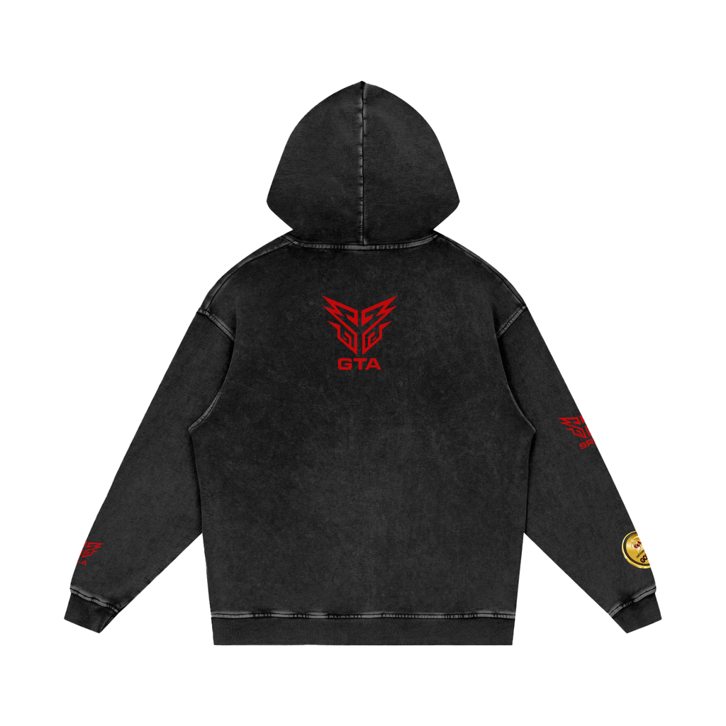 GLK NEW LOGO Snow Washed Loose Cotton Hoodie