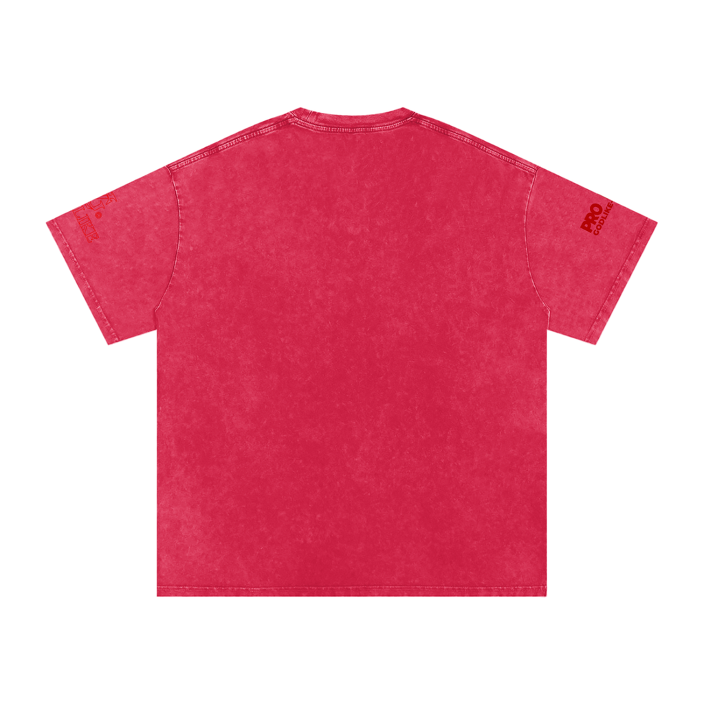GLK New Script Logo – Shadow Authority Snow Washed Oversized Cotton T-Shirt