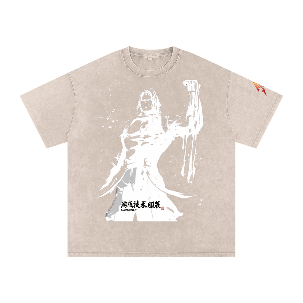SHORYOKEN  X GTA X GLA COLLECTION Snow Washed Oversized T-Shirt – Black Ink Edition