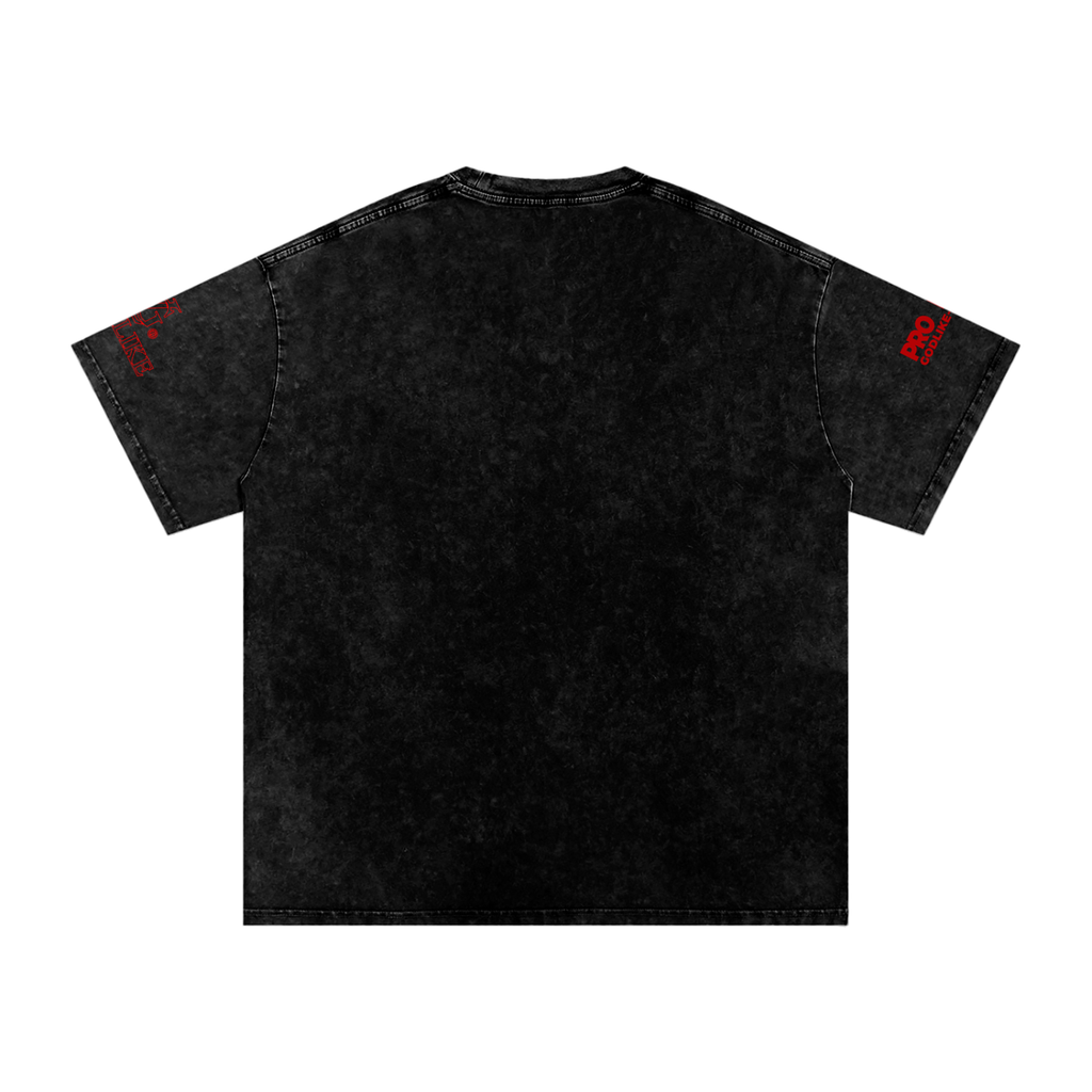 GLK New Script Logo – Shadow Authority Snow Washed Oversized Cotton T-Shirt
