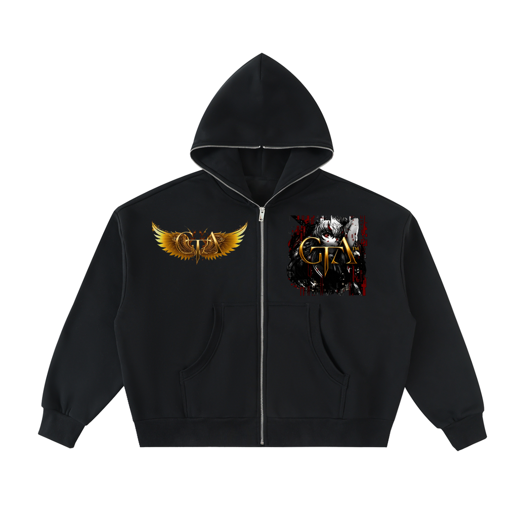 GTA Fleeced Full-Zip Boxy Hoodie