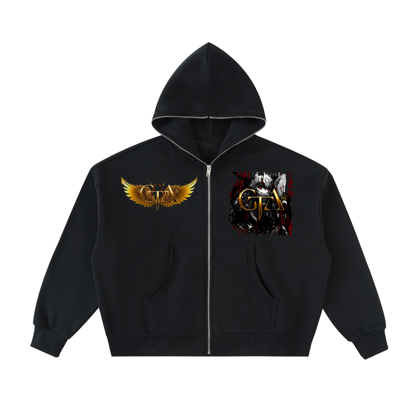 GTA Fleeced Full-Zip Boxy Hoodie