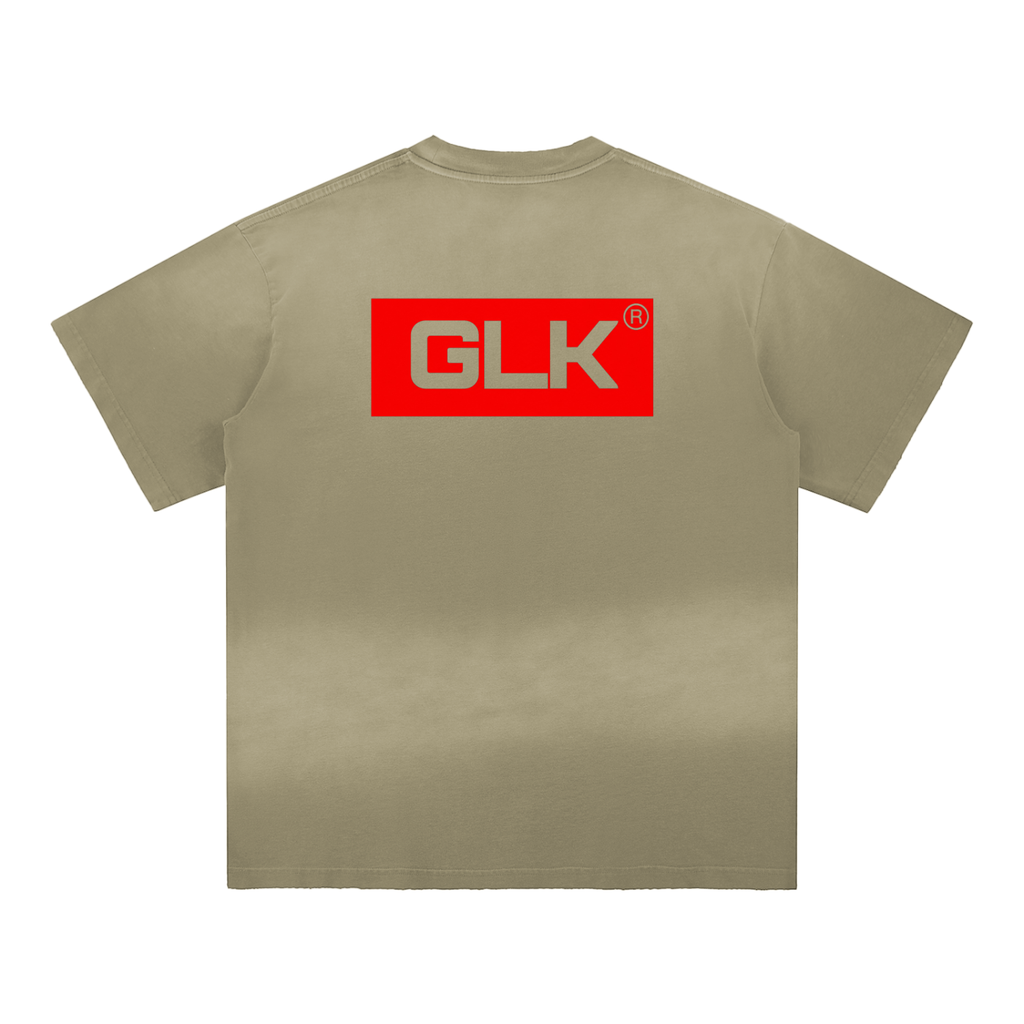 GLA Print Sun Fade Hand-Frayed Cotton T-Shirt