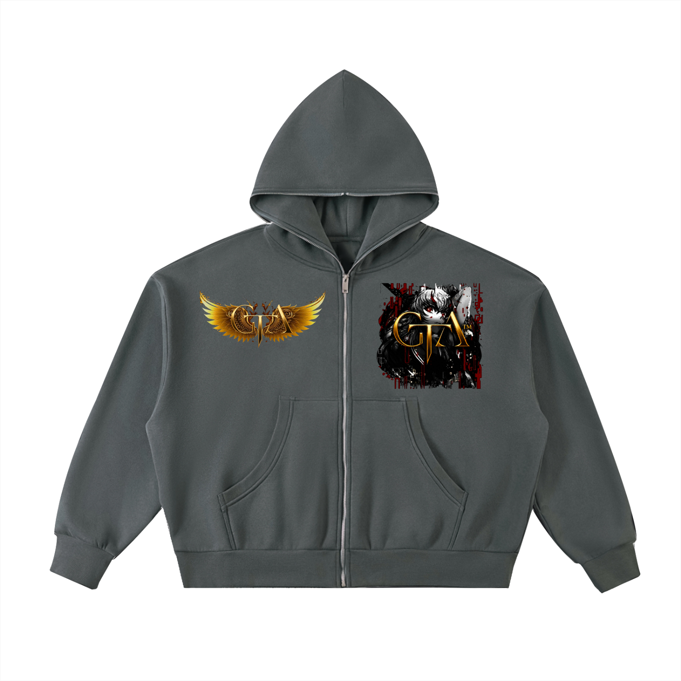 GTA Fleeced Full-Zip Boxy Hoodie