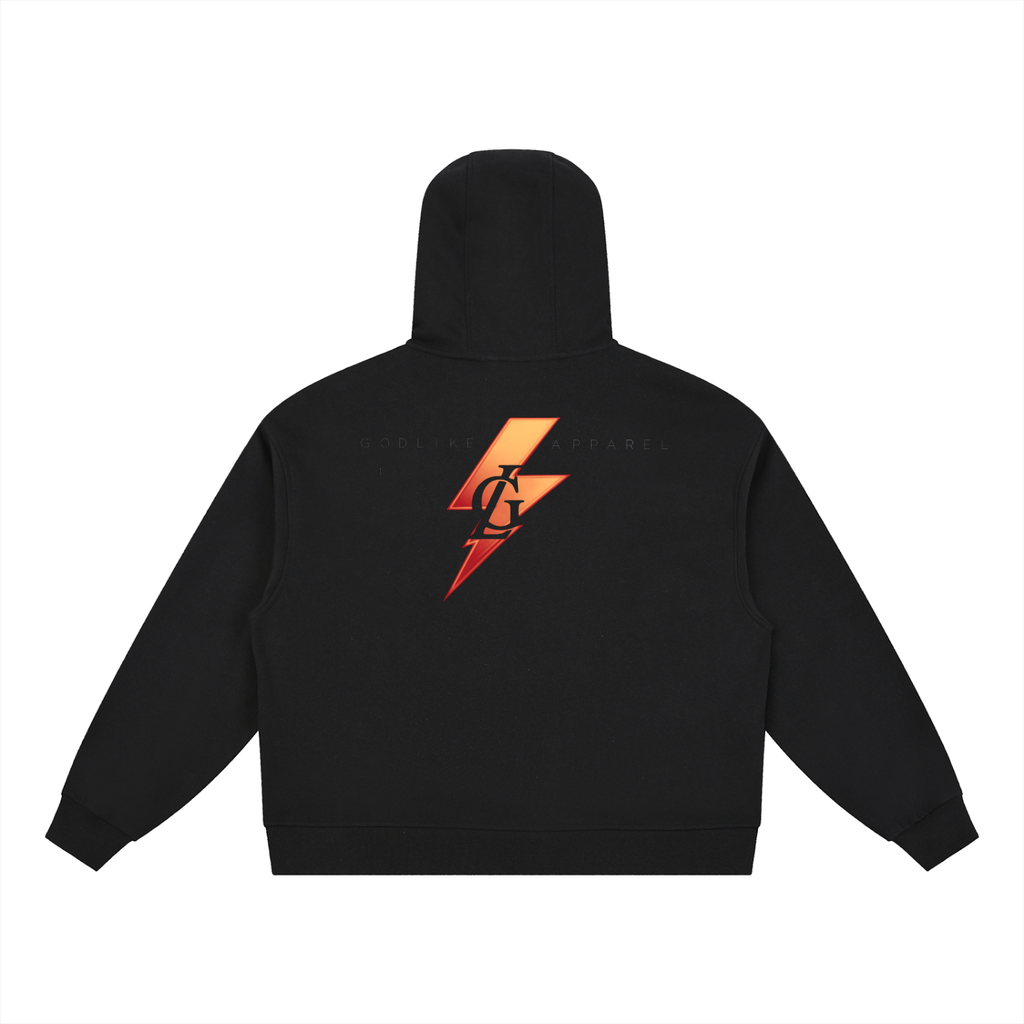 GODLIKE®GL LOGO Lightning Strike Oversized T-Shirt – Black Edition