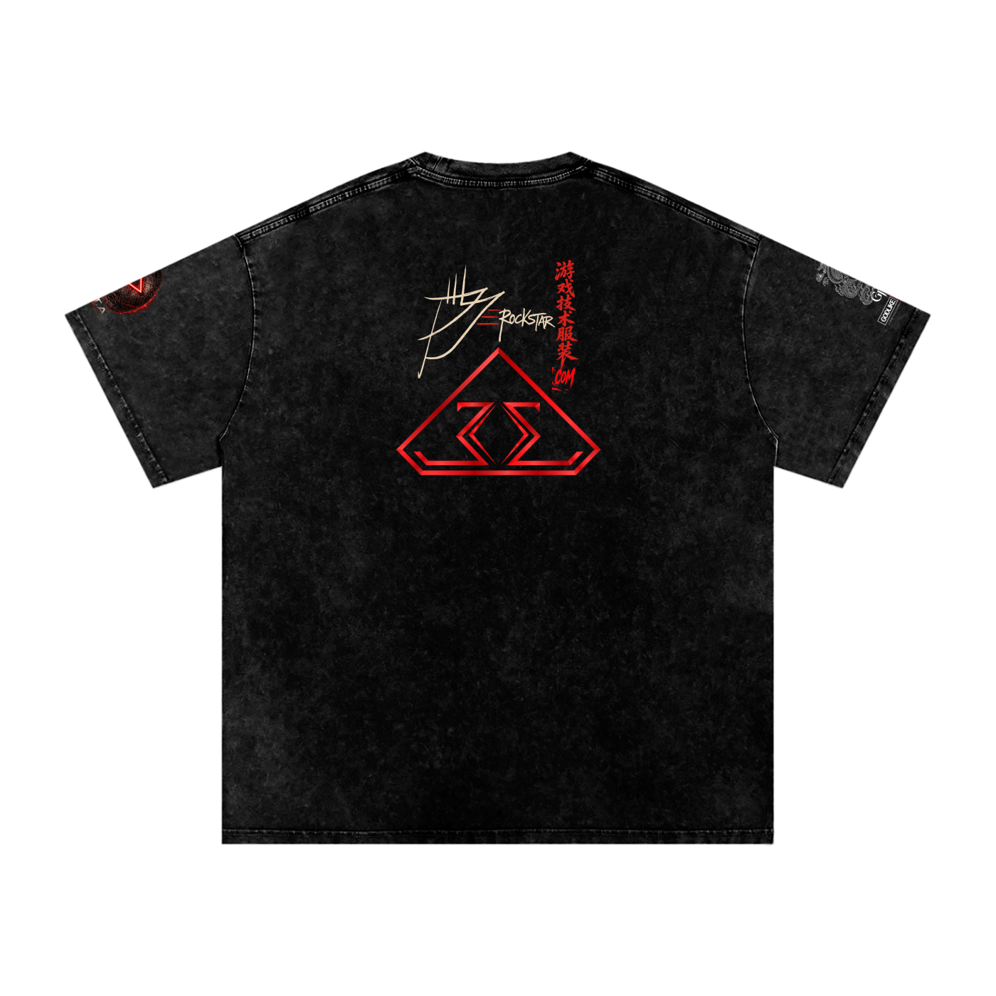 DJEROCKSTAR COLLAB GTA X GLA PRINTWashed Oversized Cotton T-Shirt