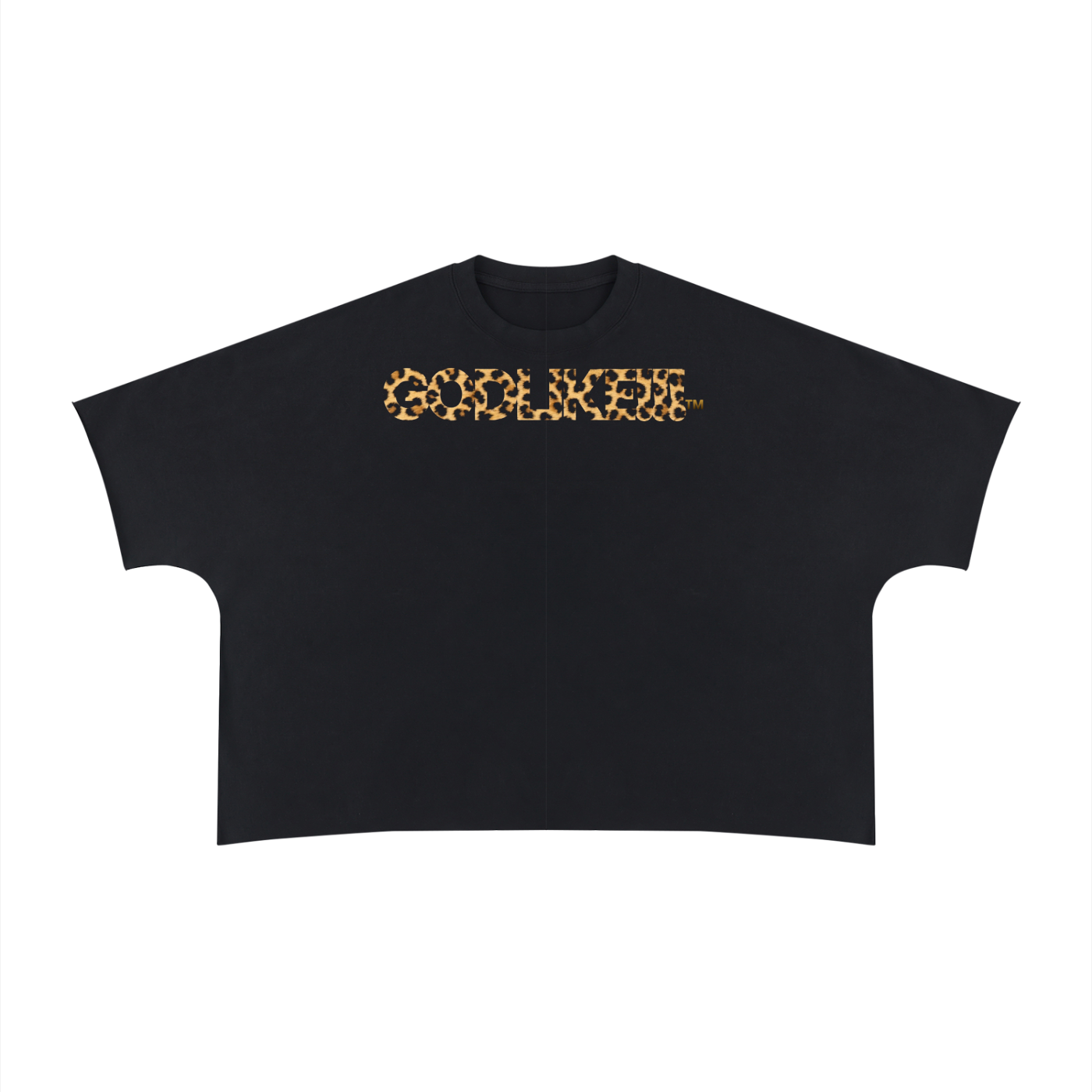 GodLike leopard print Unisex Heavyweight Boxy Raw Edge T-Shirt