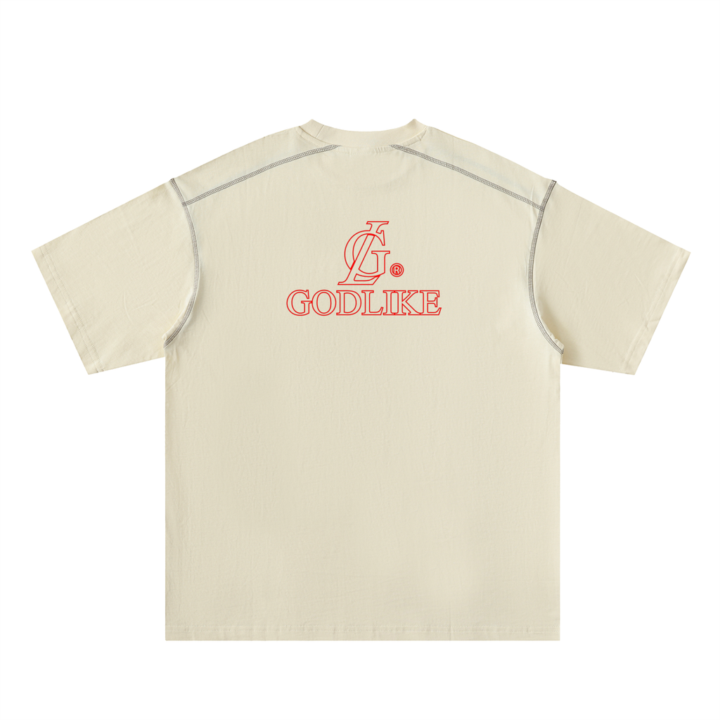 Dragon Discipline Oversized Contrast-Stitched Cotton Tee