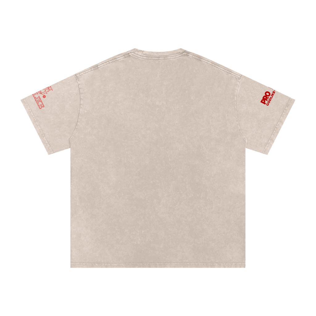 GLK New Script Logo – Shadow Authority Snow Washed Oversized Cotton T-Shirt