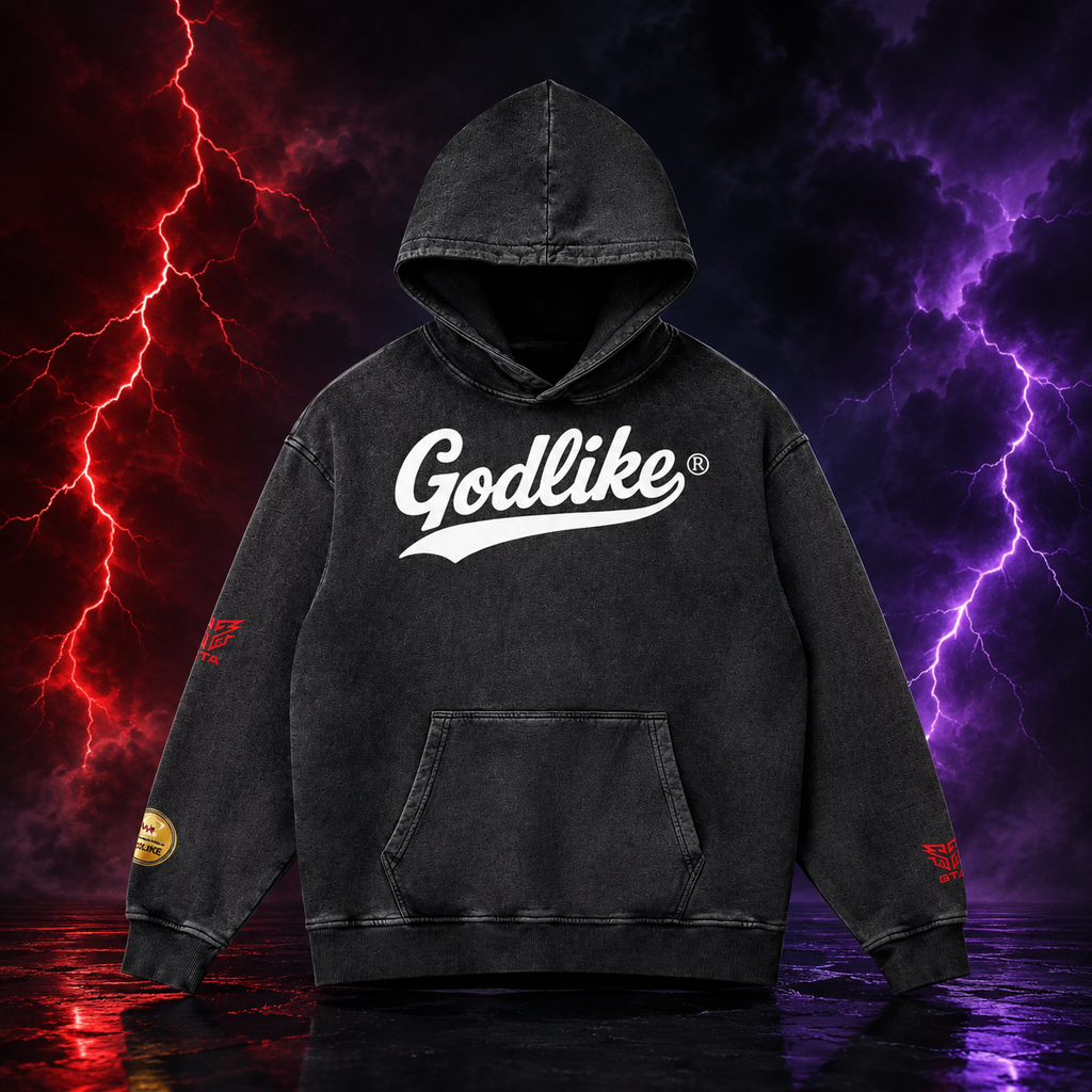 GLK NEW LOGO Snow Washed Loose Cotton Hoodie