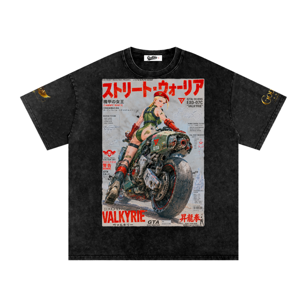 GTA X GLA GRAPHIC Snow Washed Oversized Cotton T-Shirt