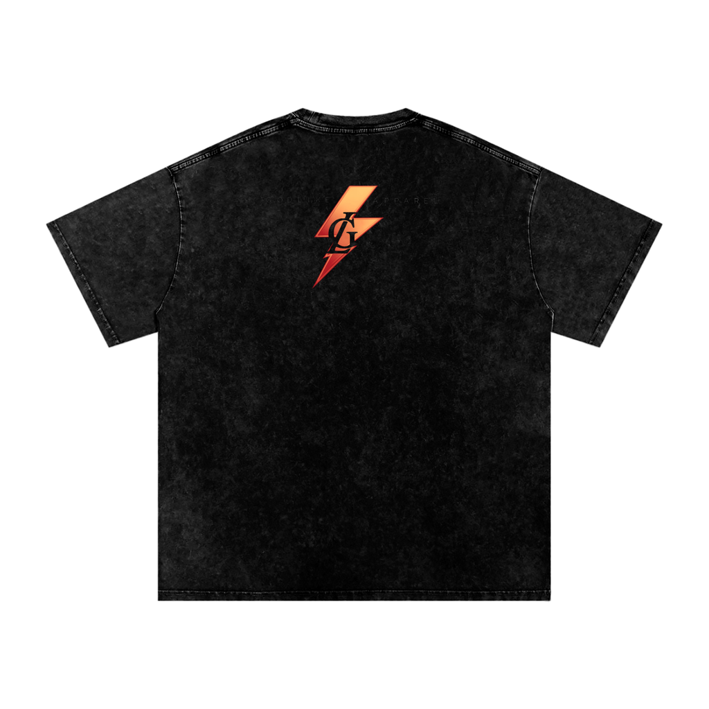 GODLIKE-APPAREL Snow Washed Oversized Tee – Beige Lightning Esports Fashion Edition