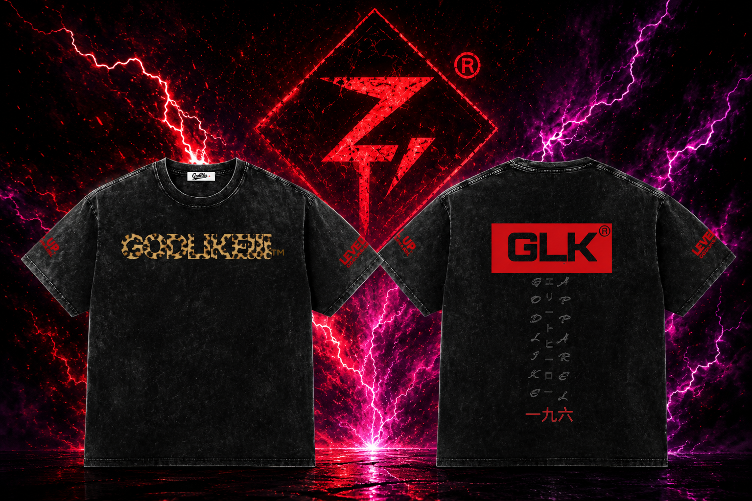 GODLIKE-APPAREL GLK Snow Washed Oversized Tee – Esports Fashion Edition