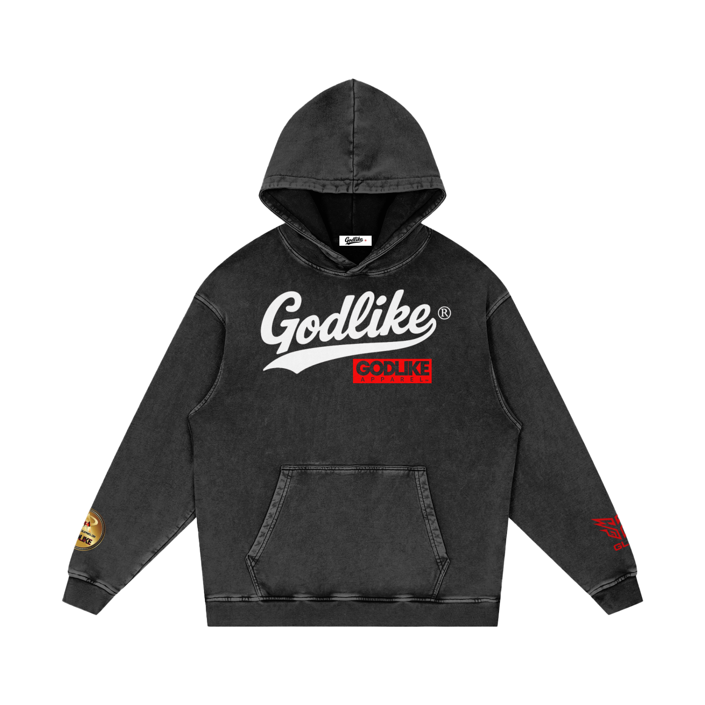 GLK NEW LOGO Snow Washed Loose Cotton Hoodie