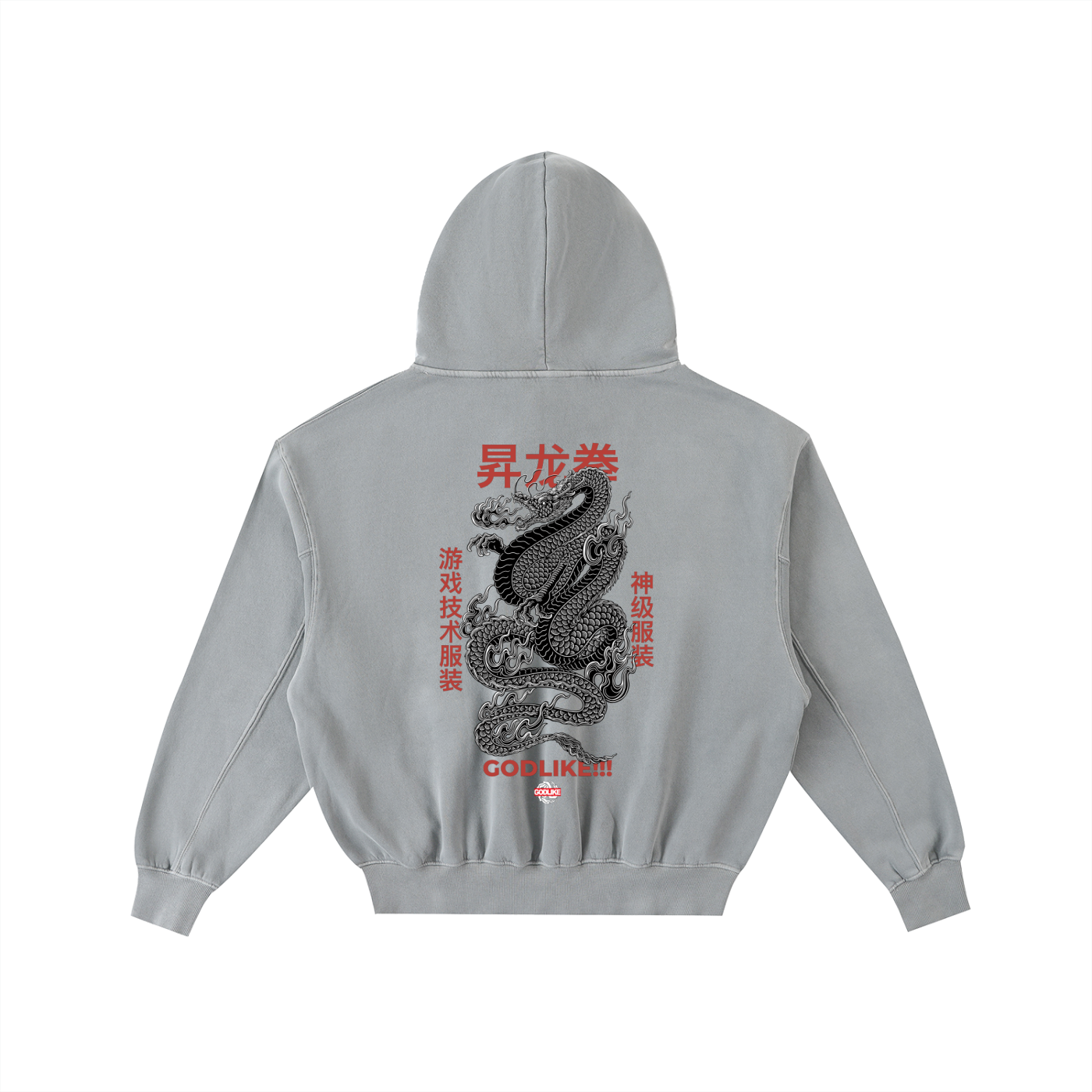 GLA GRAPHIC Frayed Enzyme Washed Fleece Hoodie