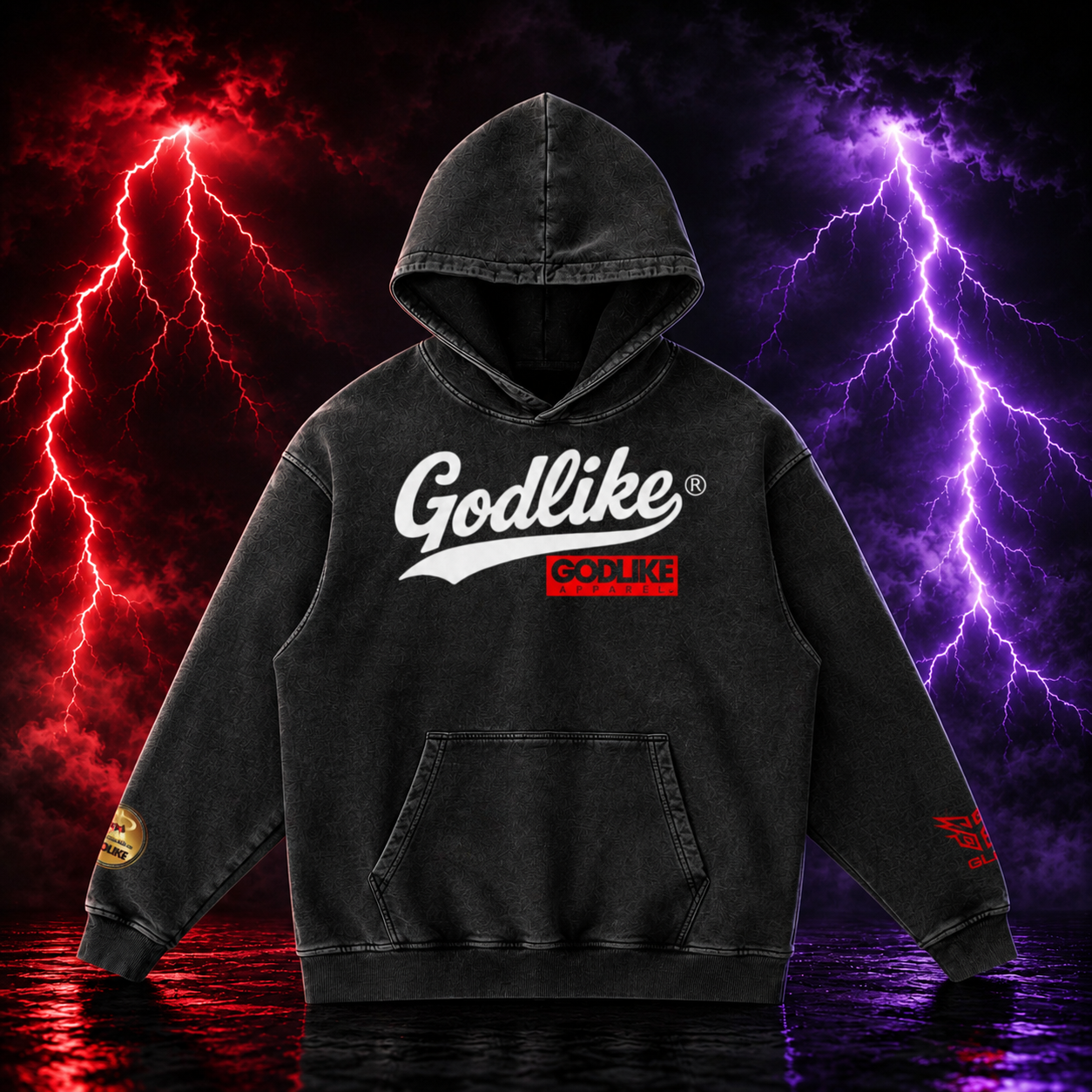 GLK NEW LOGO Snow Washed Loose Cotton Hoodie