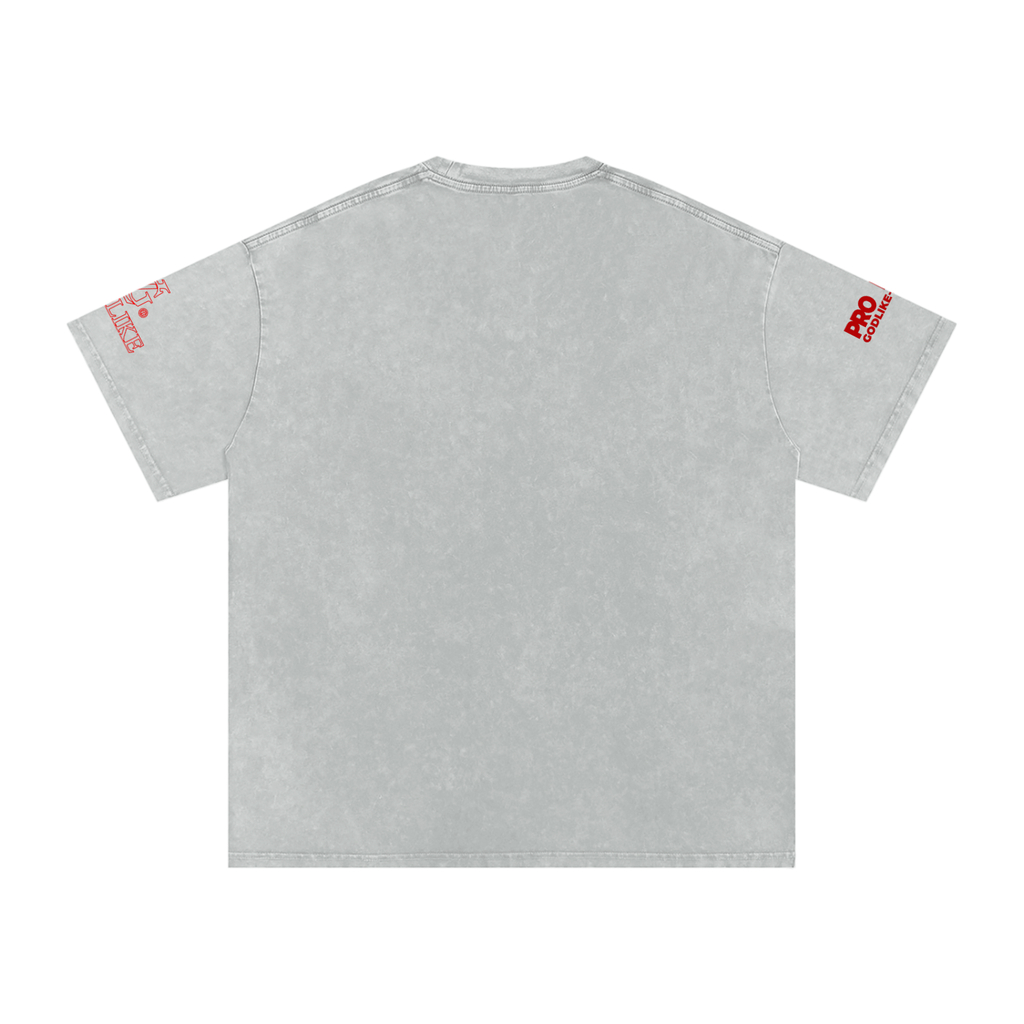 GLK New Script Logo – Shadow Authority Snow Washed Oversized Cotton T-Shirt