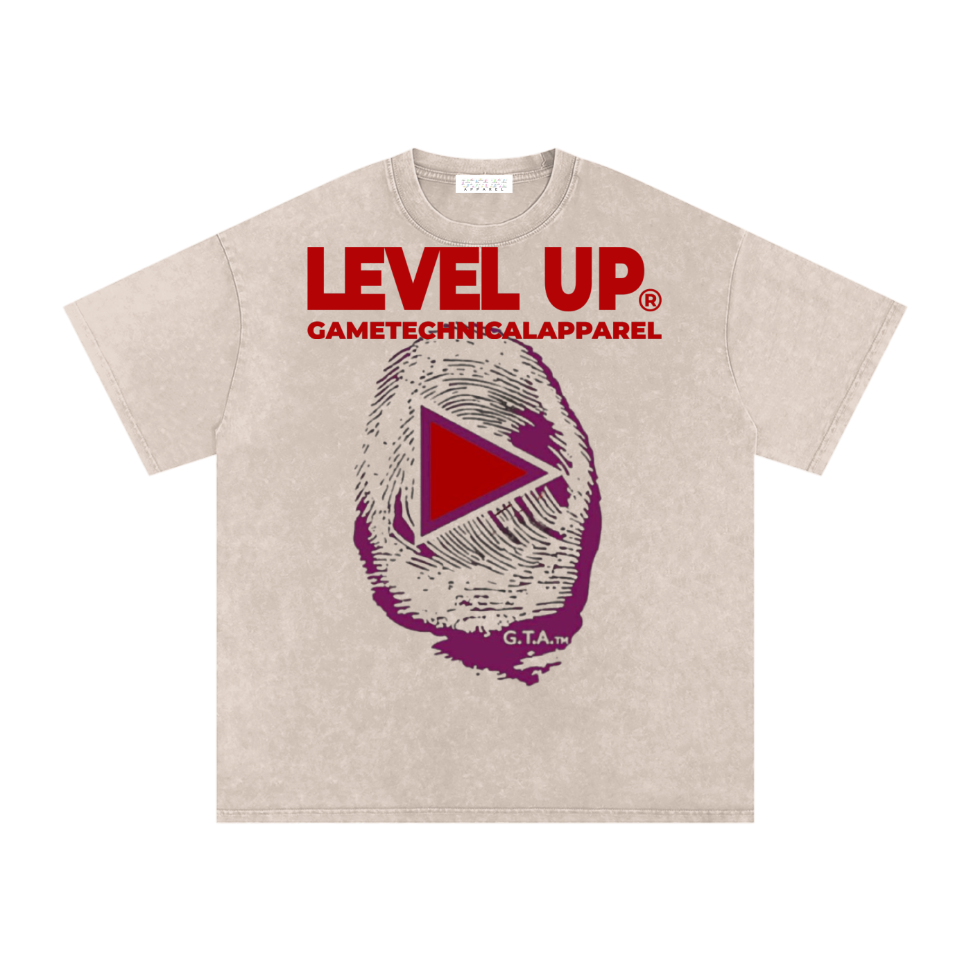 LEVEL UP® Control State – Snow Washed Oversized Cotton T-Shirt