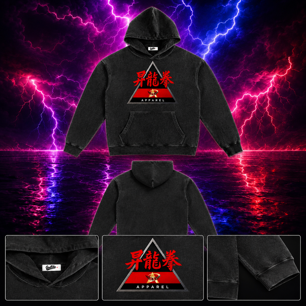 GODLIKE-APPAREL Vintage Washed Cotton Hoodie