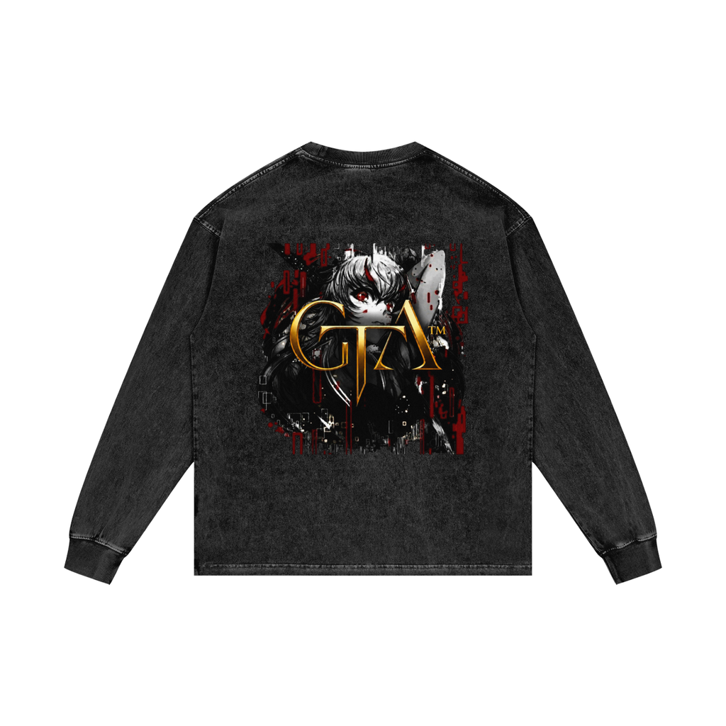 GTA Acid Wash Oversize Long Sleeve T-Shirt