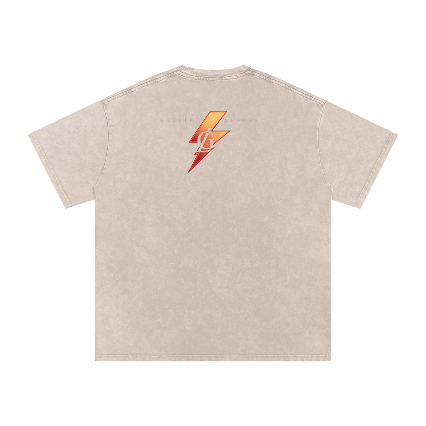 GODLIKE-APPAREL Snow Washed Oversized Tee – Beige Lightning Esports Fashion Edition