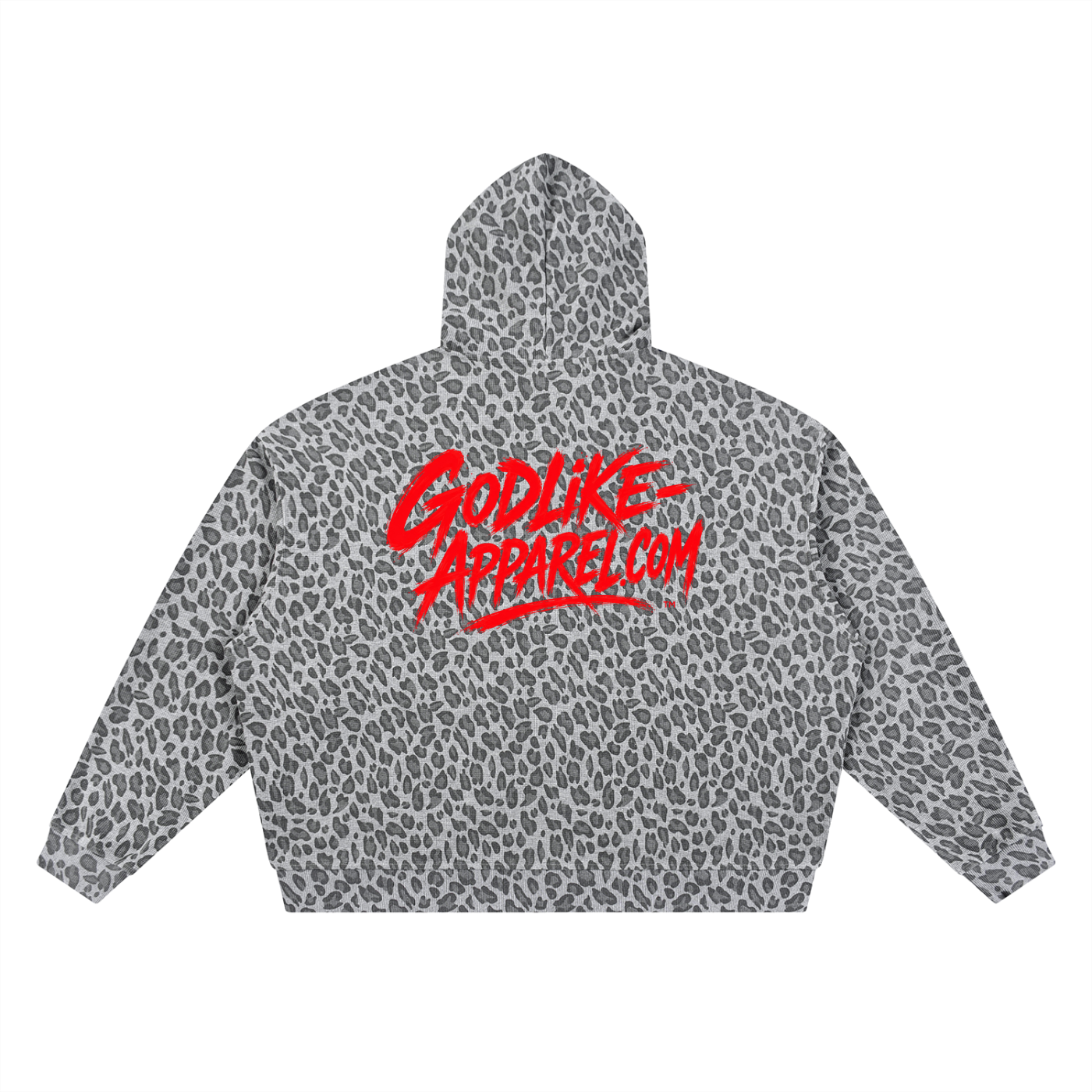 GLK Unisex Leopard Print Waffle Full Zip Hoodie