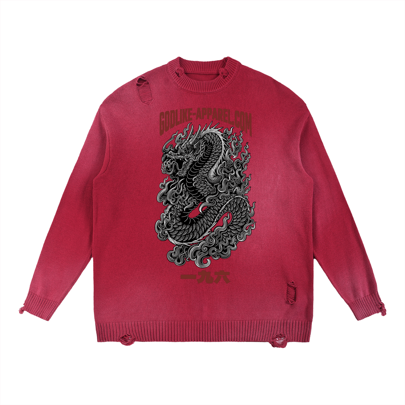 Sun Fade Distressed Ripped Crewneck sweater