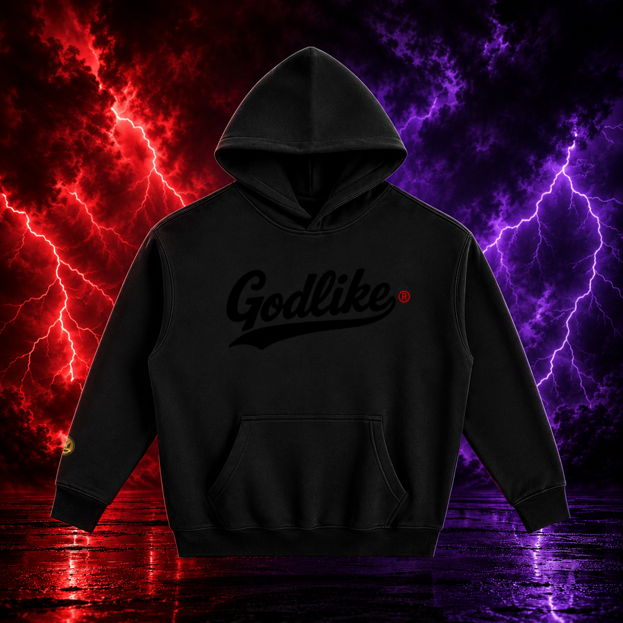 GLK New Script Logo – Shadow Authority Oversize Fleeced Hoodie