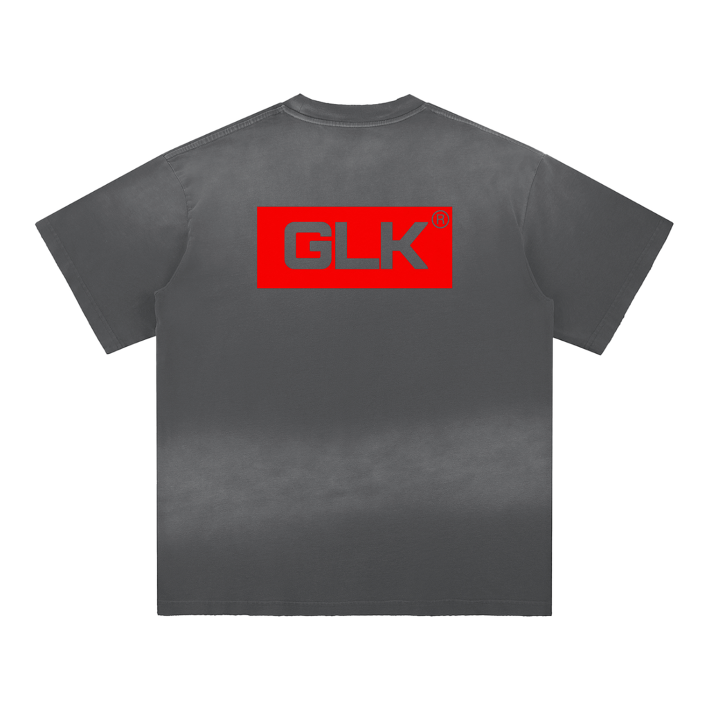 GLA Print Sun Fade Hand-Frayed Cotton T-Shirt