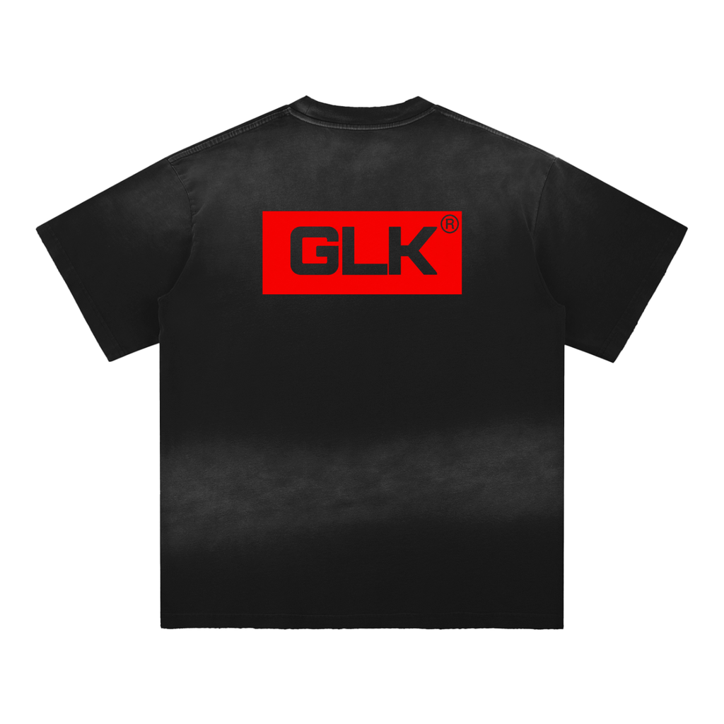 GLA Print Sun Fade Hand-Frayed Cotton T-Shirt
