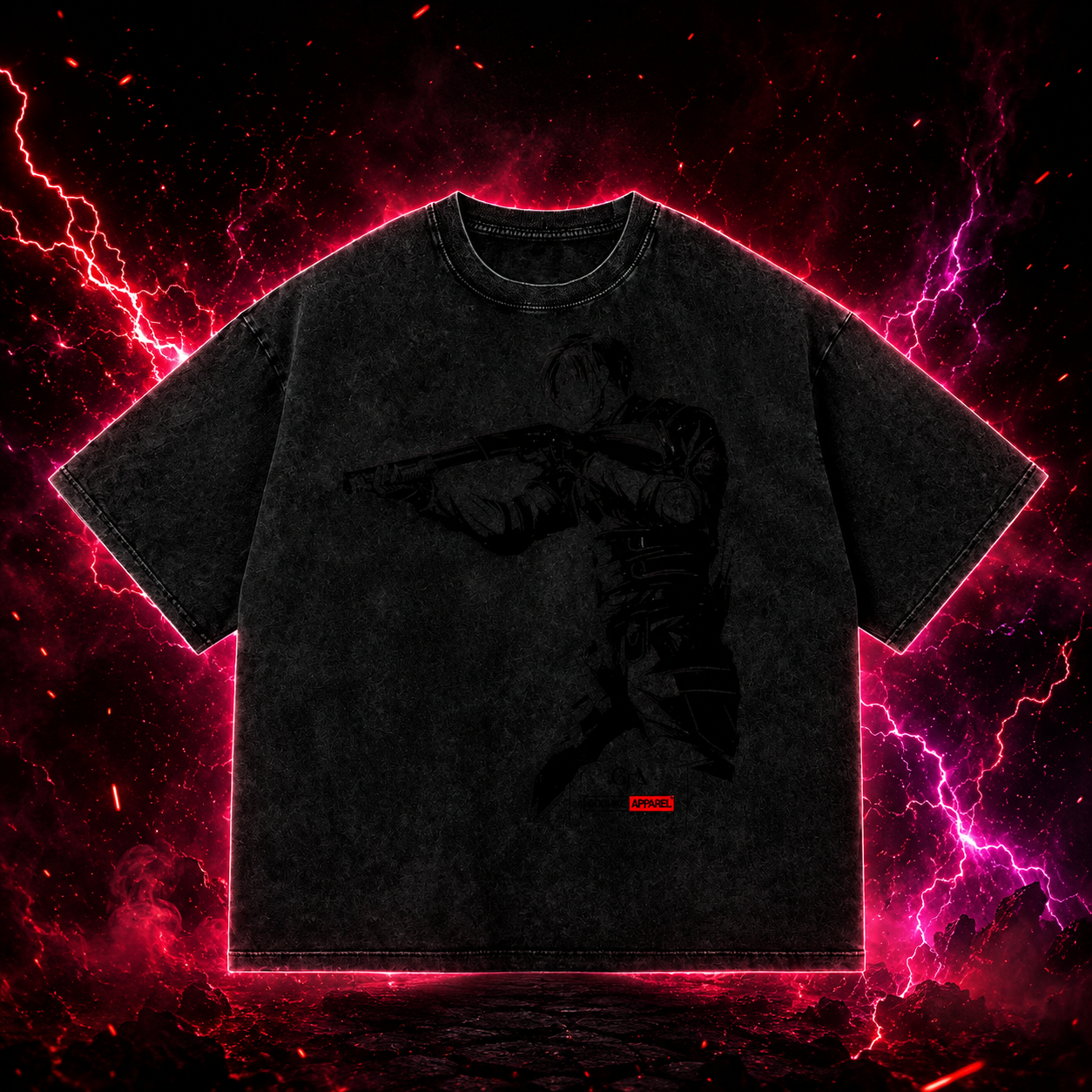 GODLIKE-APPAREL Snow Washed Oversized Tee – Beige Lightning Esports Fashion Edition